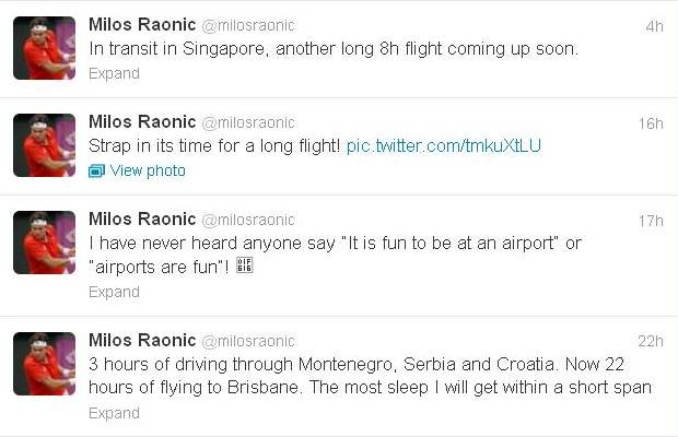 Raonic Tweets