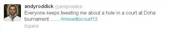 Roddick Tweet